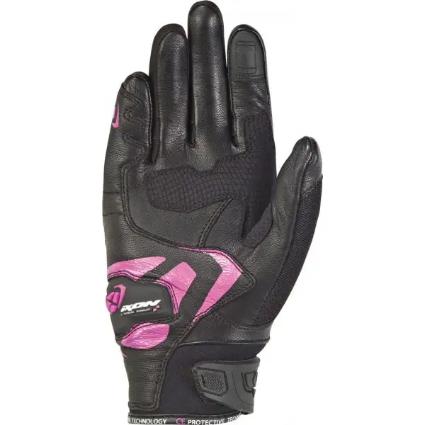 Ixon RS RISE AIR woman summer leather and tex gloves Black Fuchsia