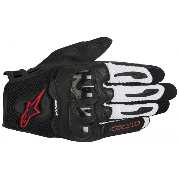 Guanti moto estivi Alpinestars SMX-1 Air nero bianco rossi