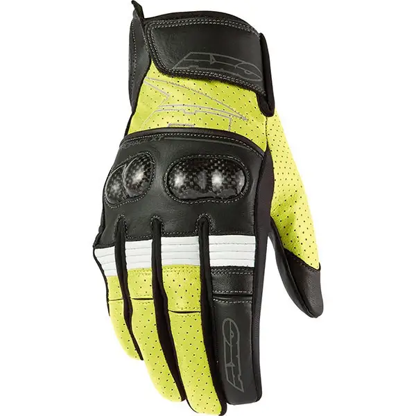 Axo Pro Race XT Summer Leather Motorcycle Gloves Black Yellow