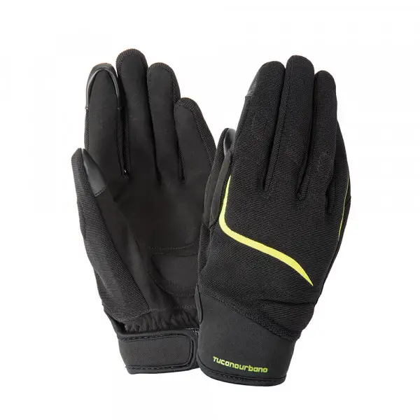 Tucano Urbano MIKY CE summer gloves Black Yellow Fluo