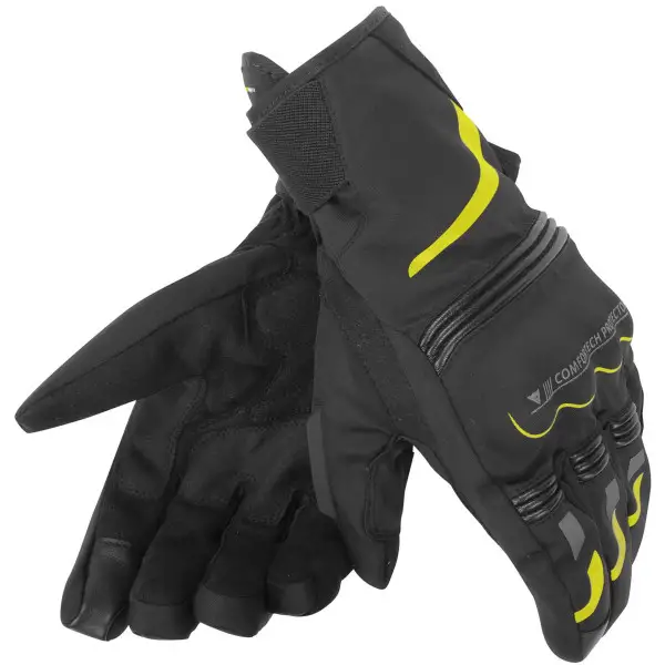 Dainese Tempest D-Dry Short Gloves black yellow fluo