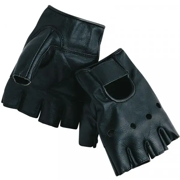 Ixon RS Chop summer motorcycle leather half-gloves black