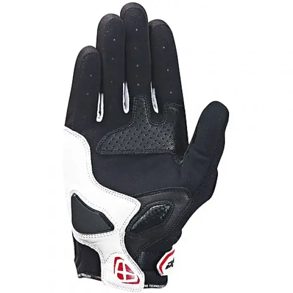 Ixon leather and fabric summer gloves RS Drift black white red