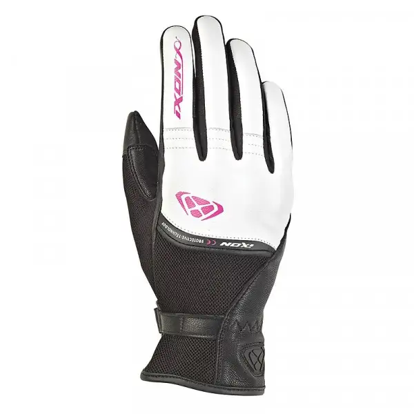 Ixon RS SHINE 2 summer leather and tex gloves Black White Fuchsia