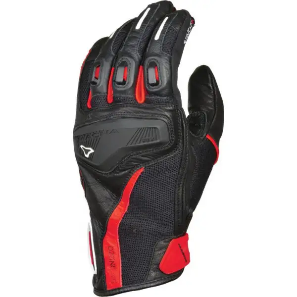 Macna Ozone Black Red textile and leather summer gloves