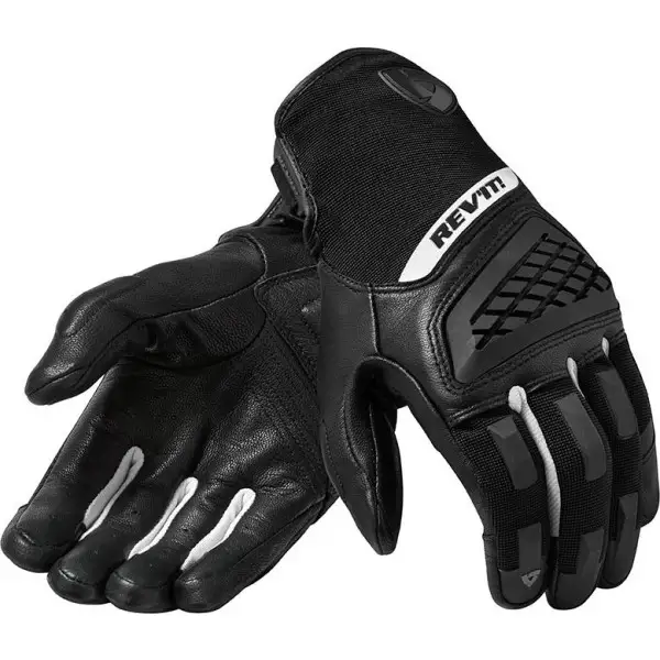 Rev'it Neutron 3 leather and textile gloves Black White