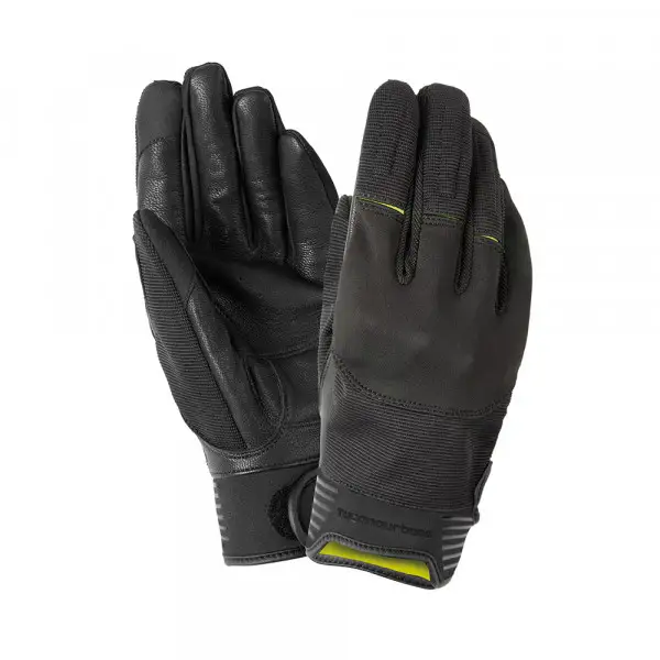 Tucano Urbano KRILL leather and tex gloves Black Fluo Yellow