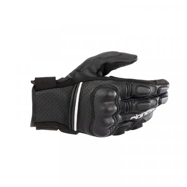 Alpinestars PHENOM LEATHER AIR Black White Summer Leather Motorcycle Gloves