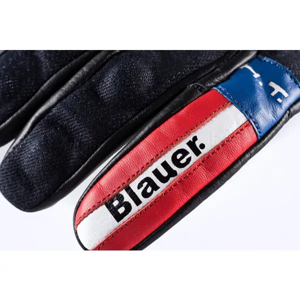 Blauer leather summer gloves Combo Carbon Denim Usa black