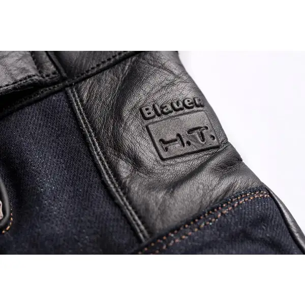 Blauer leather summer gloves Combo Denim black