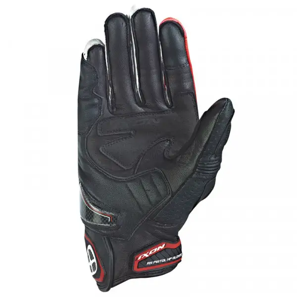 Ixon RS Pistol HP summer motorcycle leather gloves black white red