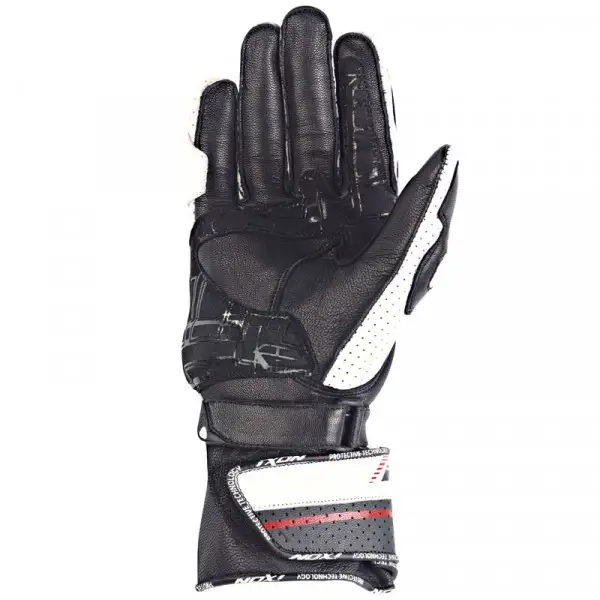 Ixon RS Rallye HP summer motorcycle leather gloves white black red