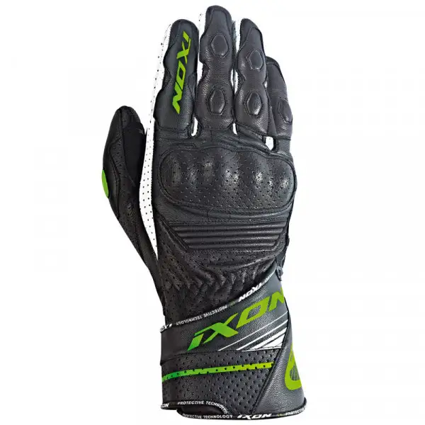 Ixon RS Rallye HP summer motorcycle leather gloves black green