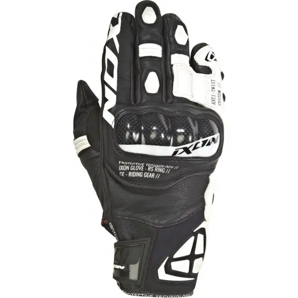 Ixon RS RING leather and tex summer gloves Black White