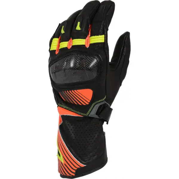 Macna Airpack leather summer gloves Black Fluo red White