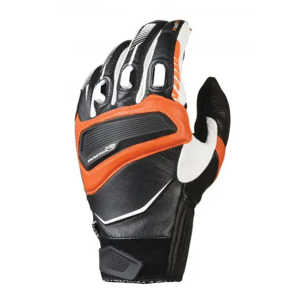 Macna leather summer gloves Outlaw black white orange