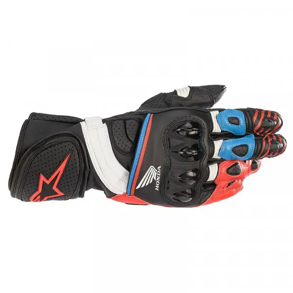 Alpinestars motorcycle leather racing gloves HONDA COLLECTION GP PLUS R V2 Black Red Lit Blue