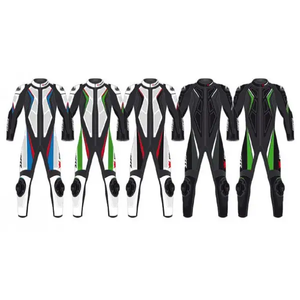 Dainese leather motorcycle suits entire Aspide Black Green White
