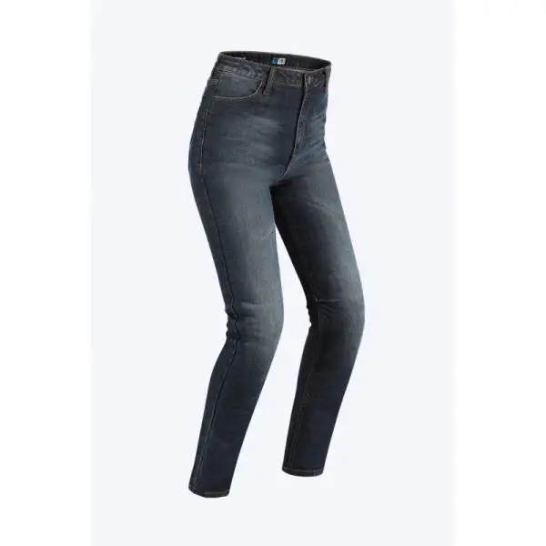 Jeans moto donna PMJ - Promo jeans Sara Blu indaco