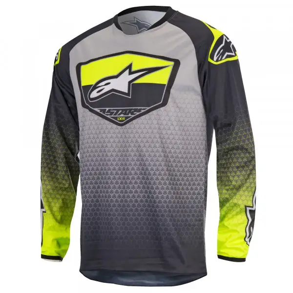 Alpinestars Supermatic offroad jersey anthracite yellow fluo light gray