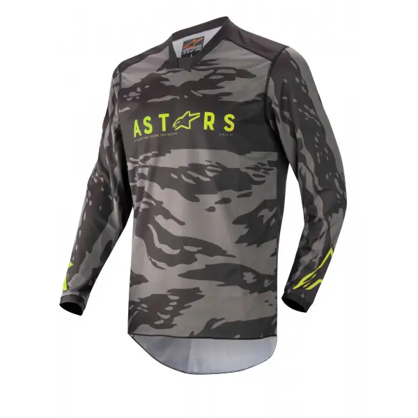 Alpinestars YOUTH RACER TACTICAL kid cross jersey Black Gray Camo Yellow Fl