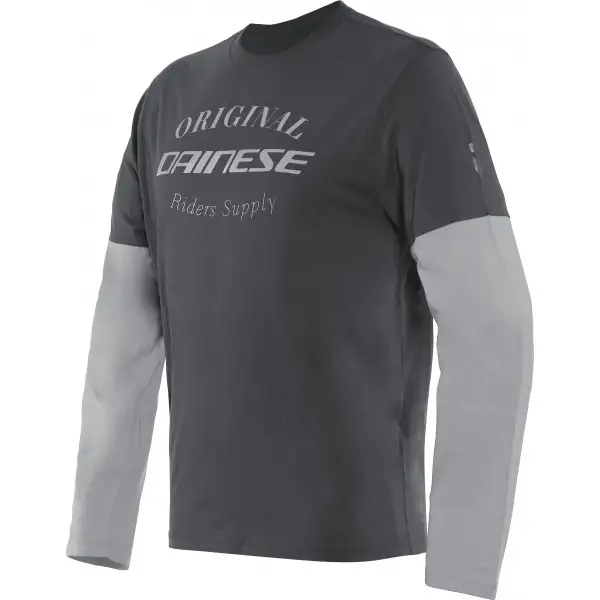 Dainese Paddock T-Shirt Ls Charcoal-Gray Glacier-Gray