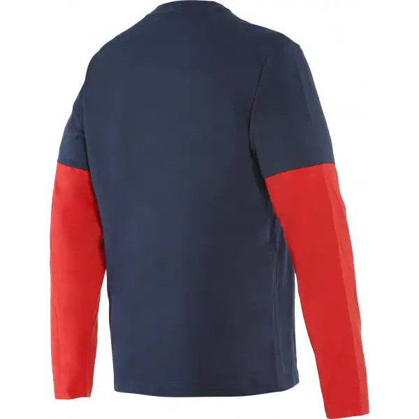 Dainese Paddock T-Shirt Ls Black-Iris Lava-Red Lava-Red