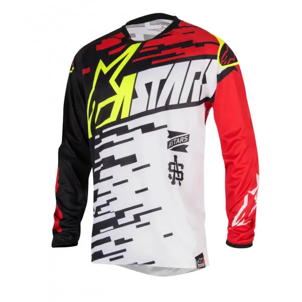 Maglia cross bambino Alpinestars Youth Racer Braap bianco rosso 