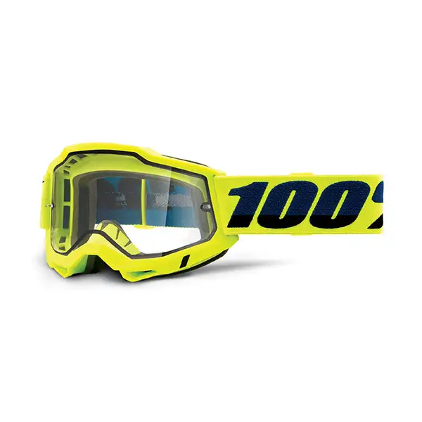 100% Accuri 2 enduro moto yellow cross goggle clear lens
