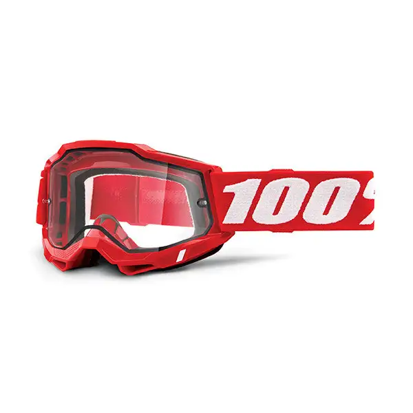 100% Accuri 2 enduro moto red cross goggle clear lens