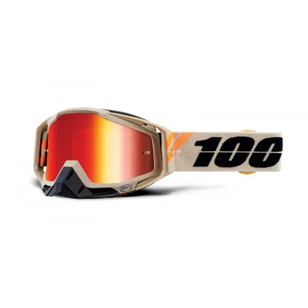 100% racecraft poliet mx goggle mirror red lens