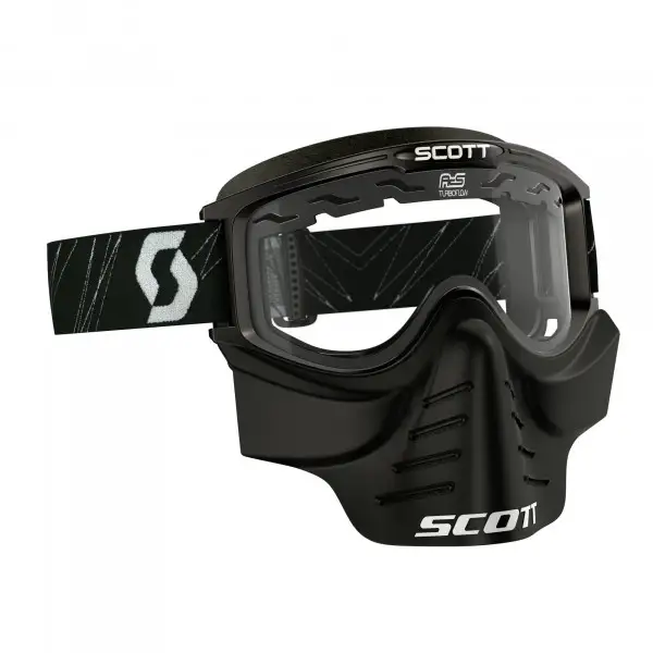 Scott cross goggle 83X Safari Facemask Black clear lens