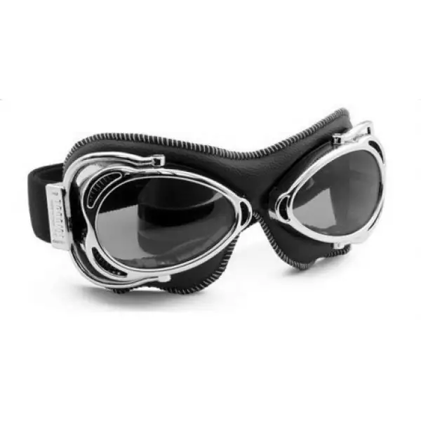 Nannini Streetfighter goggles Chrome Black with Grey lens