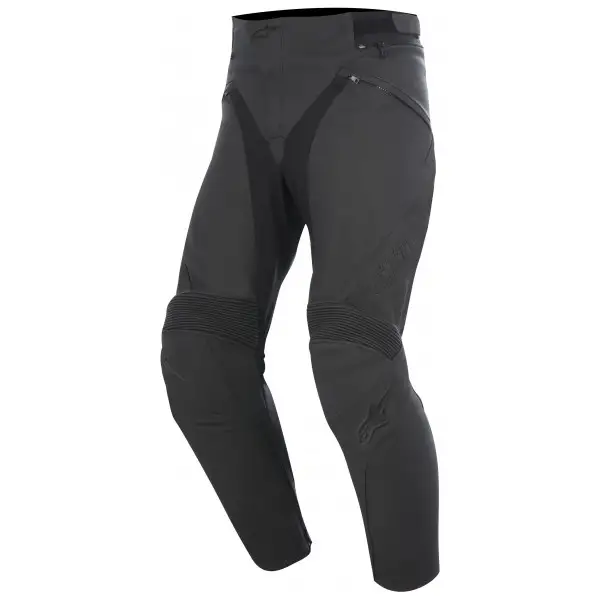 Pantaloni moto pelle Alpinestars Jagg neri neri