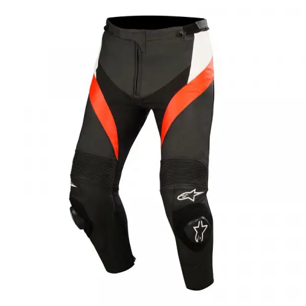 Alpinestars Missile leather trousers Black White Fluo Red