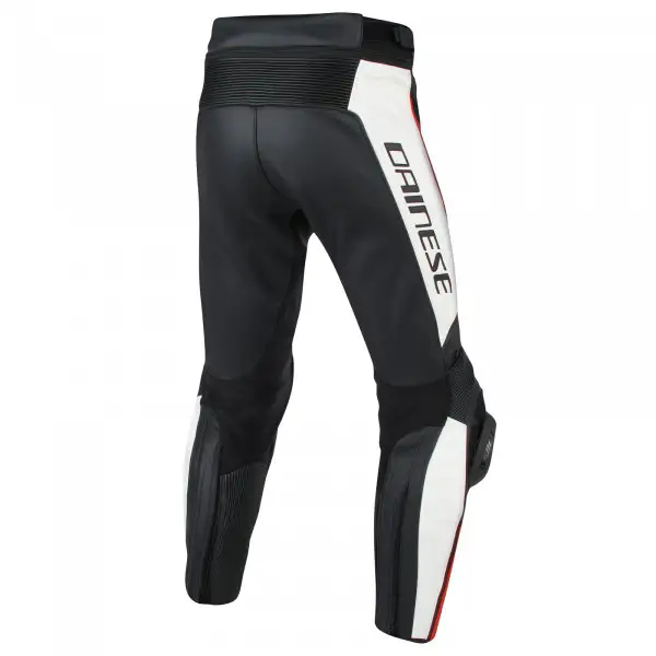 Dainese Misano leather pants black white red fluo