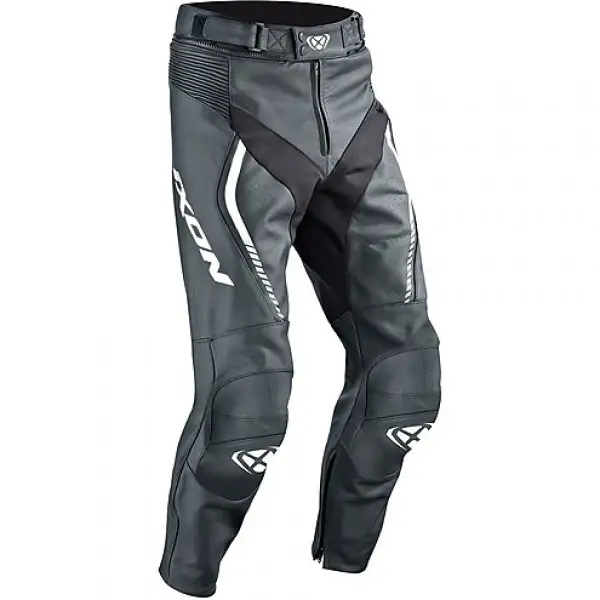 Ixon leather trousers Fighter black white