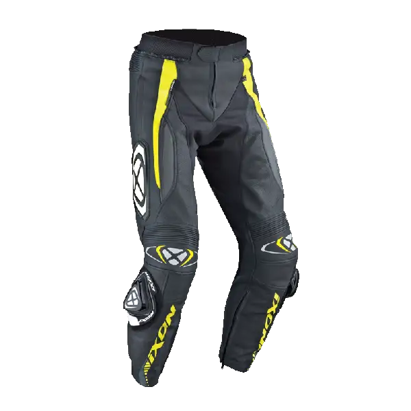 Ixon leather trousers Vortex black grey yellow