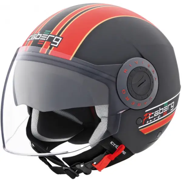 Caberg Riviera V2+Pure jet helmet col. black-red