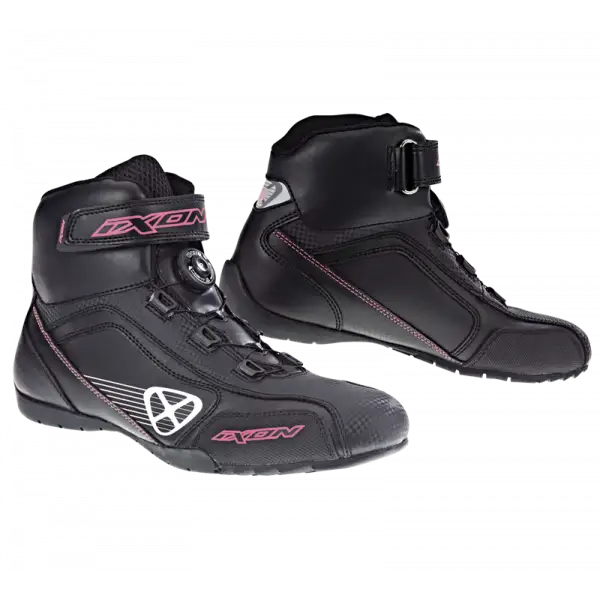 Ixon Assault Lady motorcycle Shoes black white pink