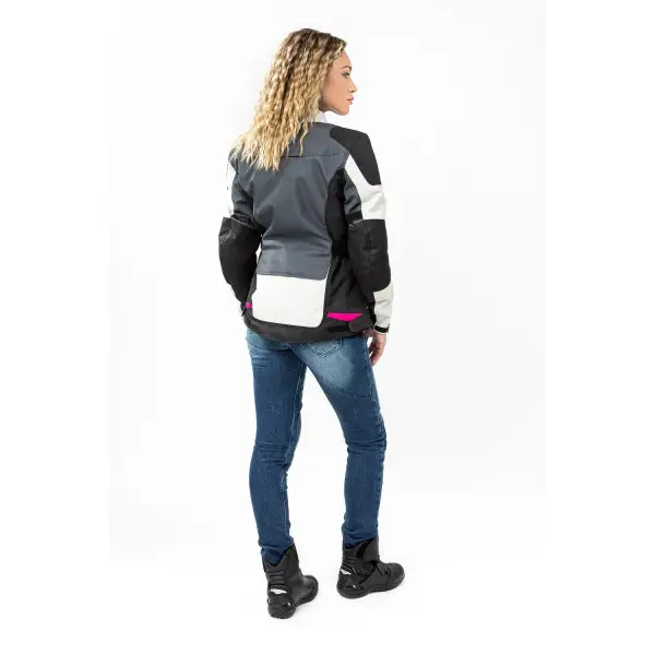 Giacca moto donna Befast BABYLON Lady CE certificata Nero Grigio chiaro