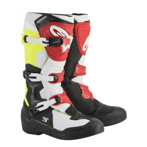 Alpinestars cross boots Tech 3 black white yellow fluo red
