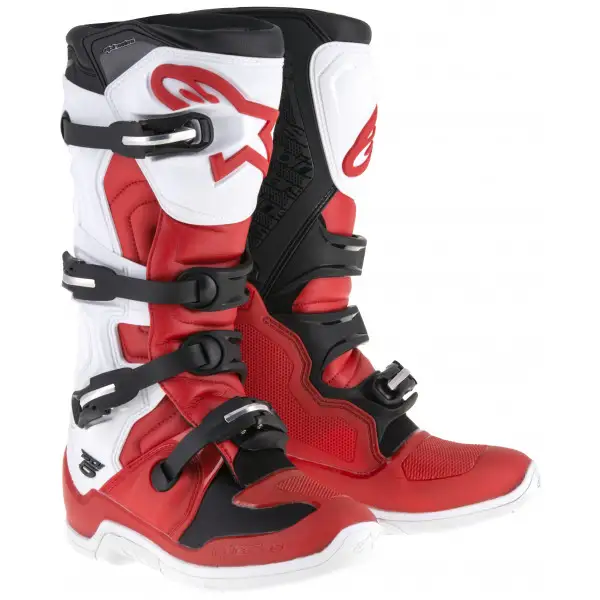 Stivali cross Alpinestars Tech 5 rosso bianco nero