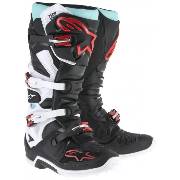 Alpinestars Tech 7 Boots black turquiose white red