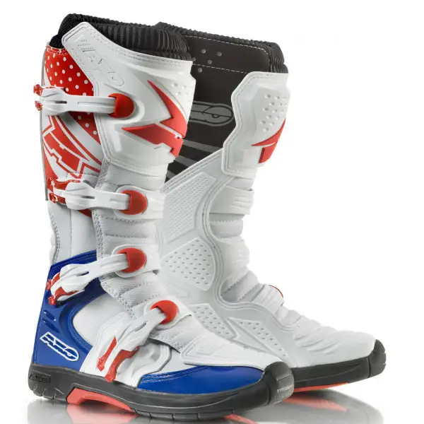 Axo MX One cross boots White Red Blue