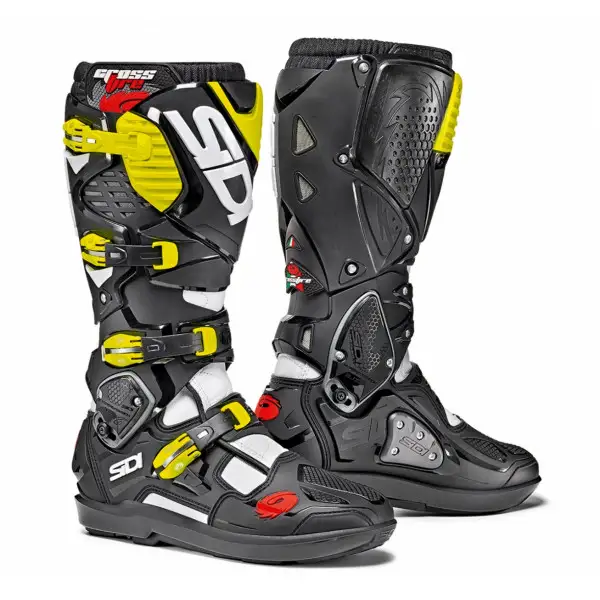 Sidi Crossfire 3 SRS offroad boots white black yellow fluo