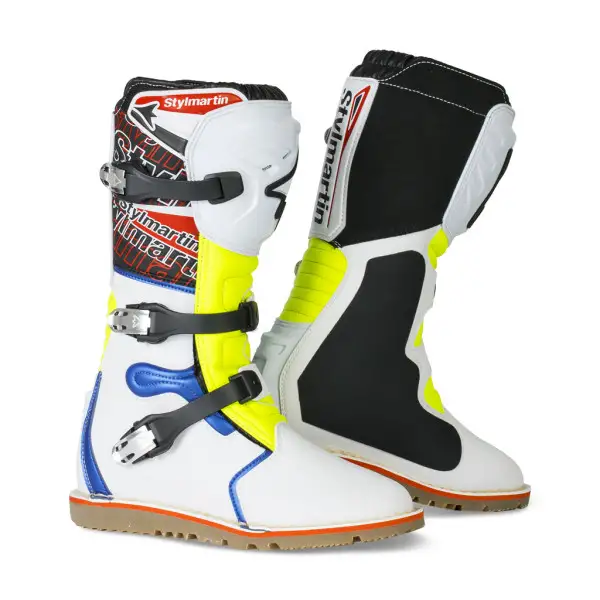 Stylmartin off road boots Impact Pro white fluo yellow blue
