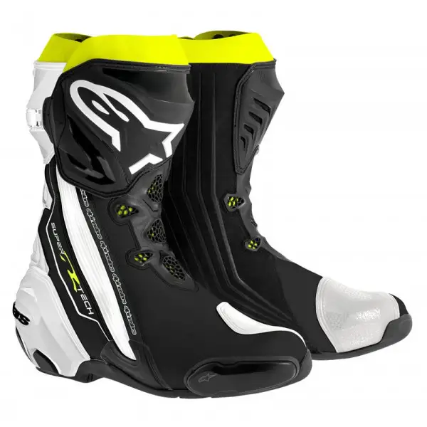 Alpinestars Supertech R racing boots black white yellow
