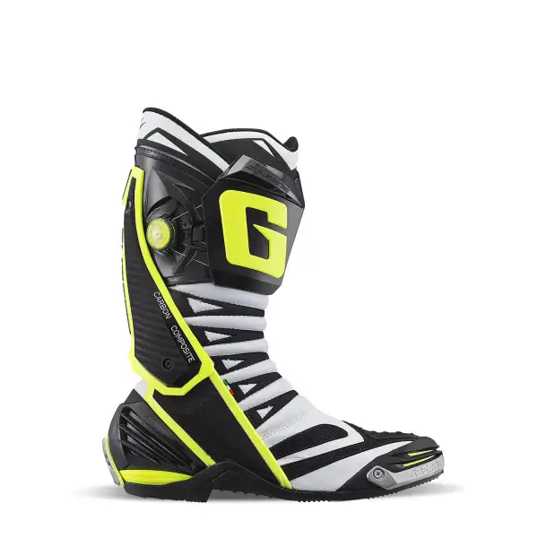 Motorcycle racing boots Gaerne GP1 EVO White Black Yellow