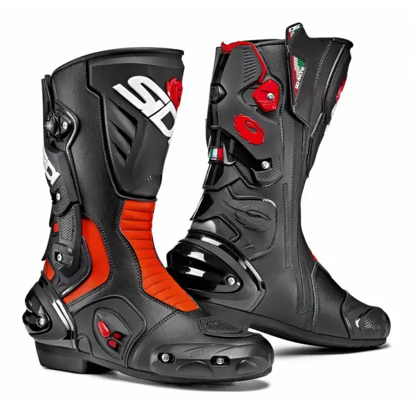 Sidi Vertigo 2 racing boots Black Red Fluo